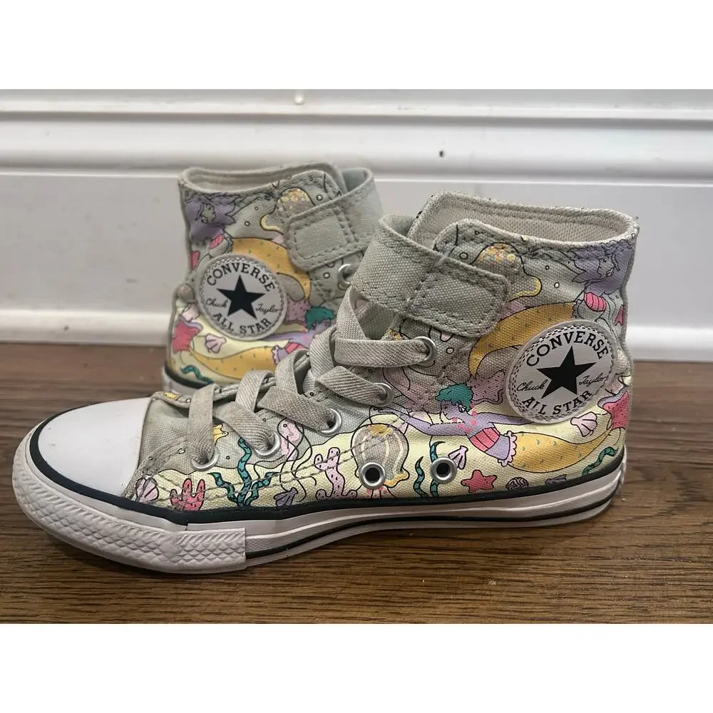 Converse Chuck Taylor Majestic Mermaids Hi-Top Sneaker Girl Sz 1 Back to School
